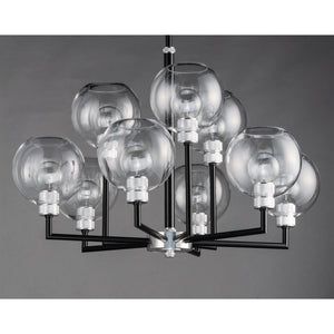 Vessel Chandelier Black / Brushed Aluminum