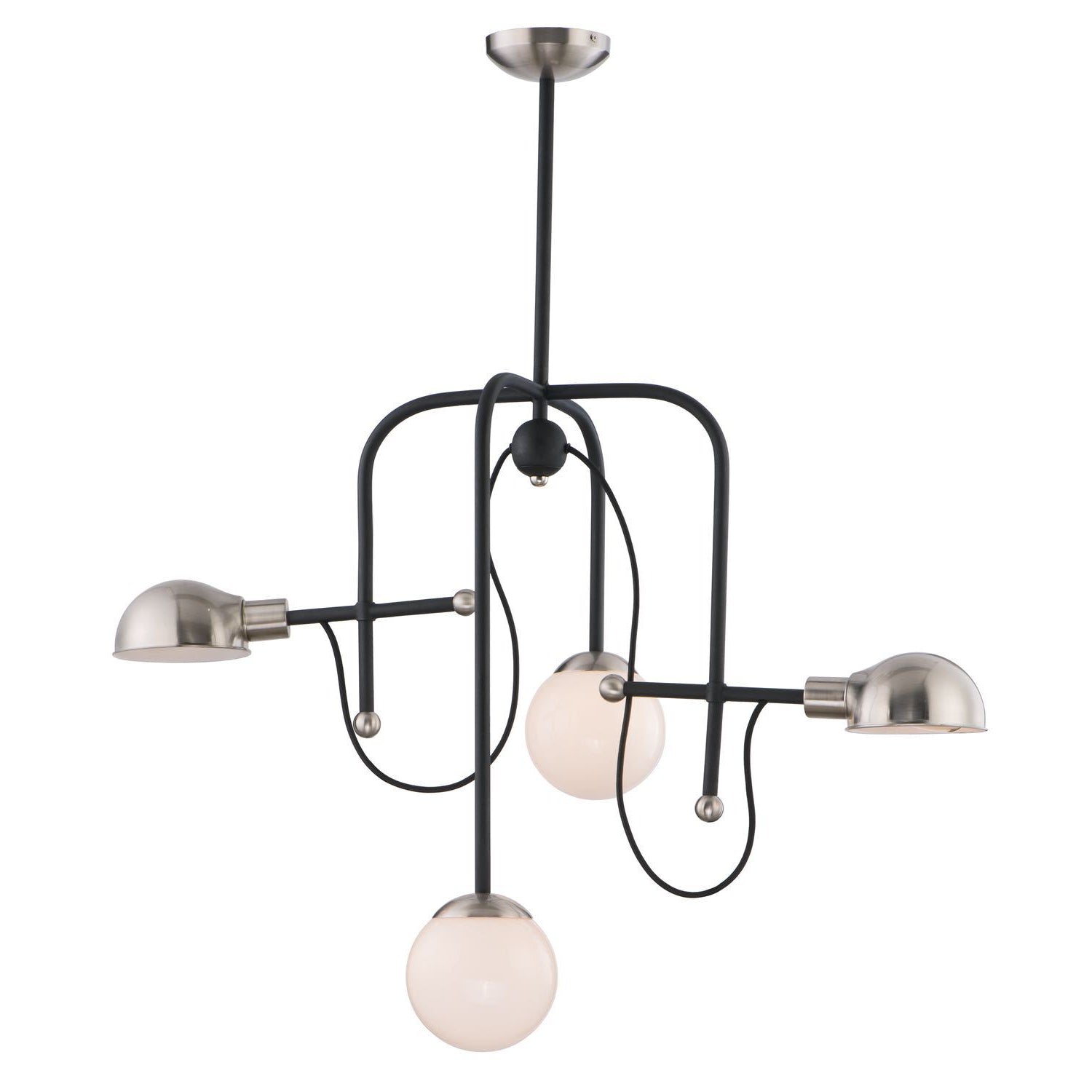 Mingle LED Chandelier Black / Satin Nickel