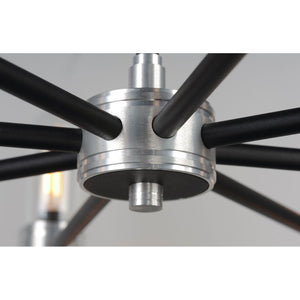 Dual Outdoor Chandelier Black / Brushed Aluminum