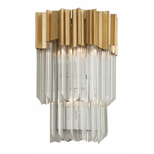 Charisma Sconce Gold Leaf W Polished Stainless