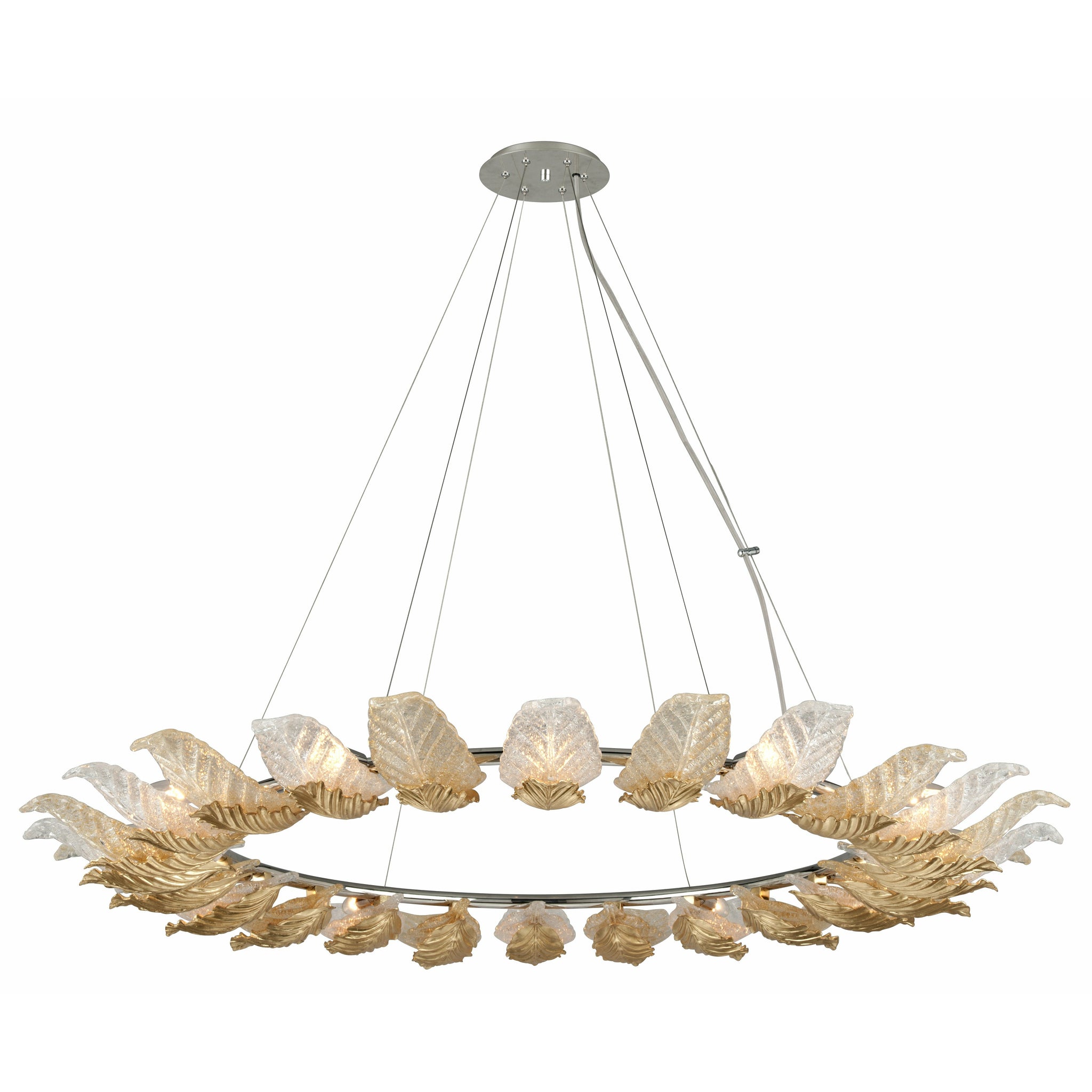 Anello Chandelier Gold Leaf W Polished Stainless