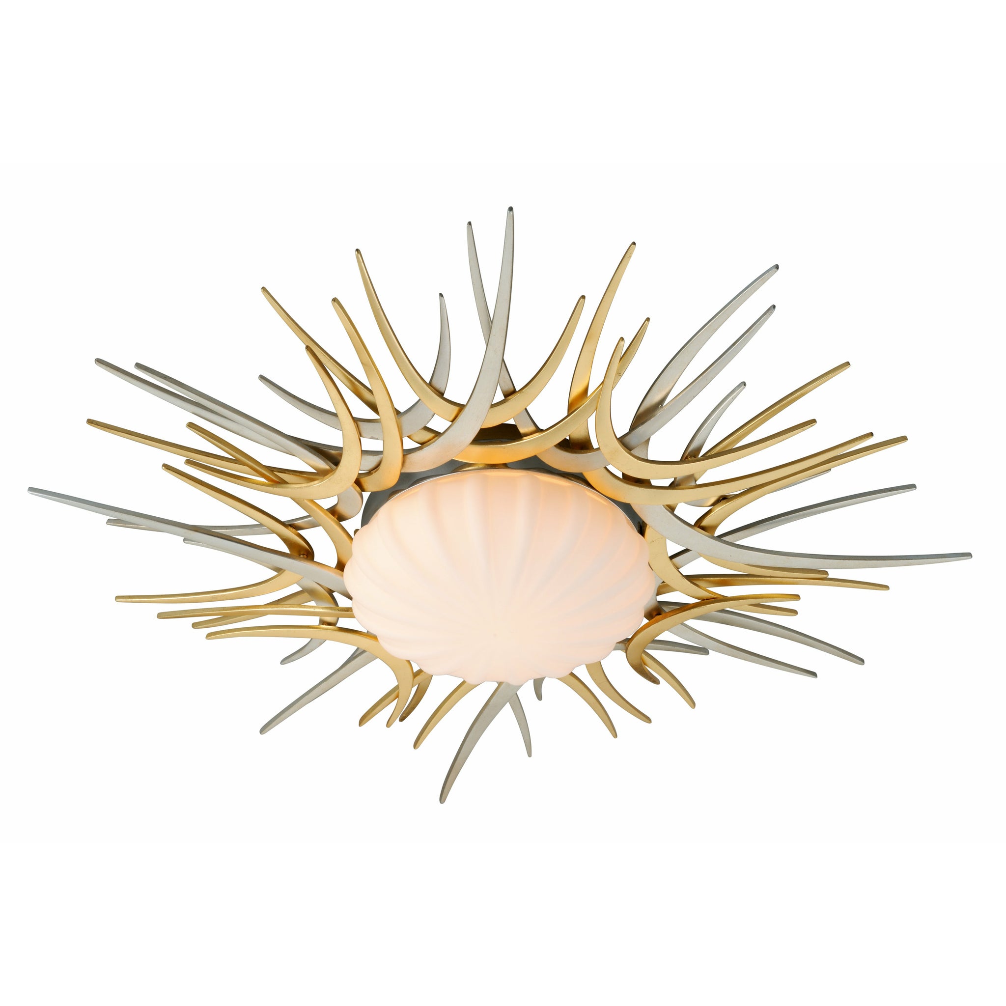 Helios Flush Mount Gold And Silver Leaf