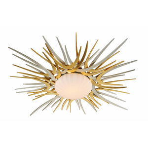 Helios Flush Mount Gold And Silver Leaf