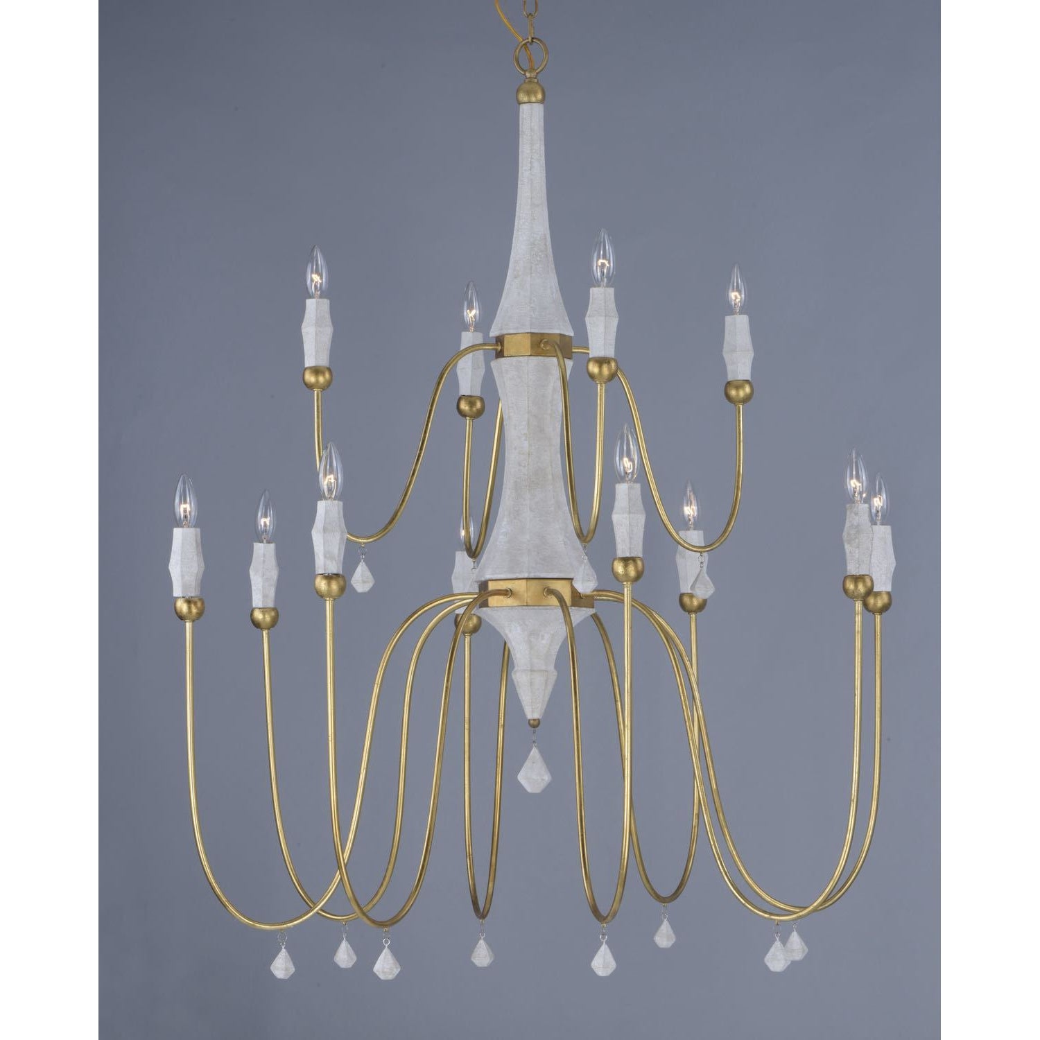 Claymore Chandelier Claystone / Gold Leaf