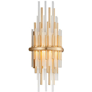 Theory Sconce Gold Leaf W Polished Stainless
