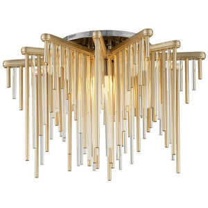 Theory Semi Flush Mount Gold Leaf W Polished Stainless