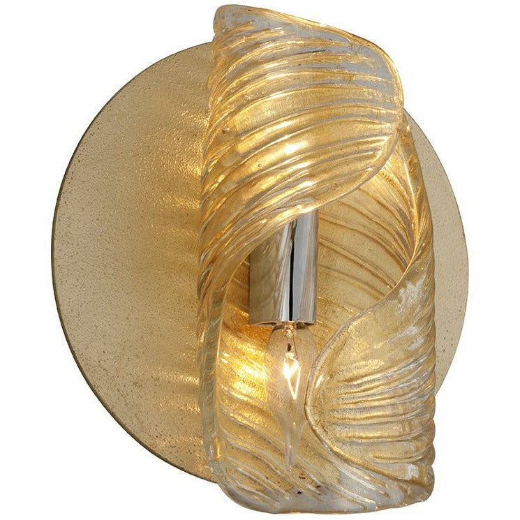 Flaunt Sconce Gold Leaf W Polished Stainless