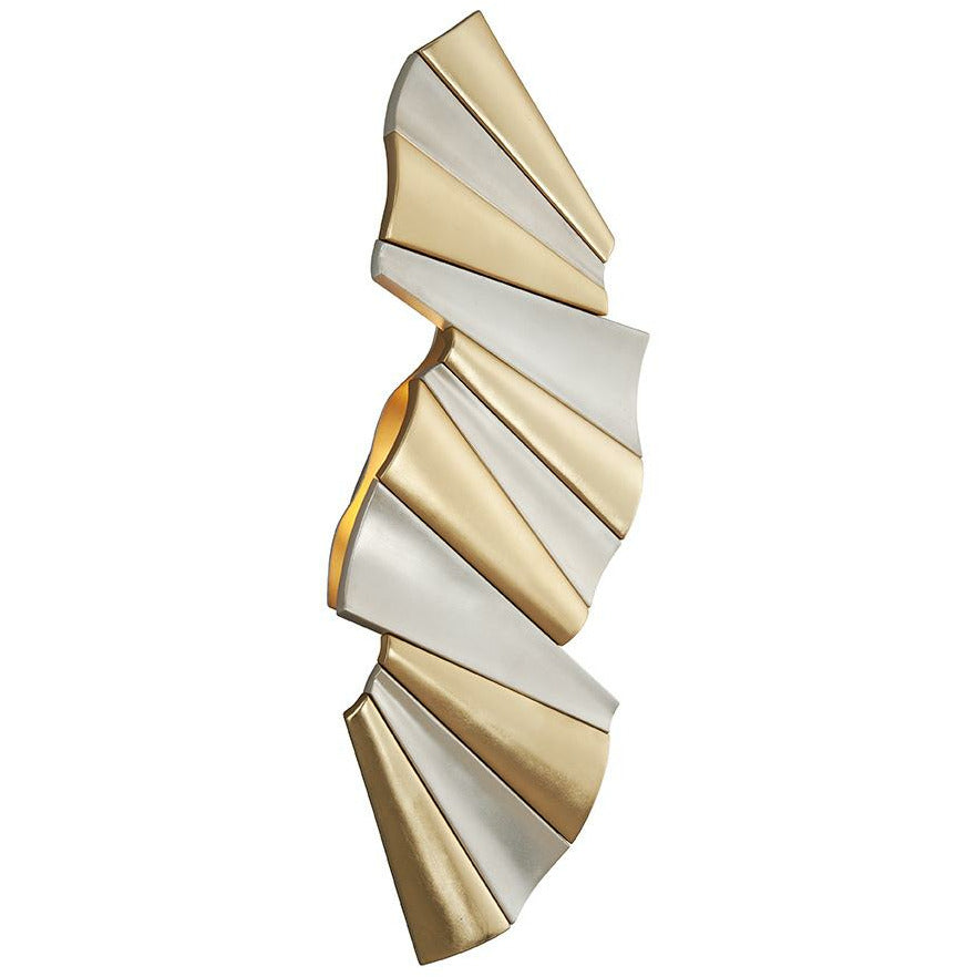 Taffeta Sconce Gold And Modern Silver Leaf