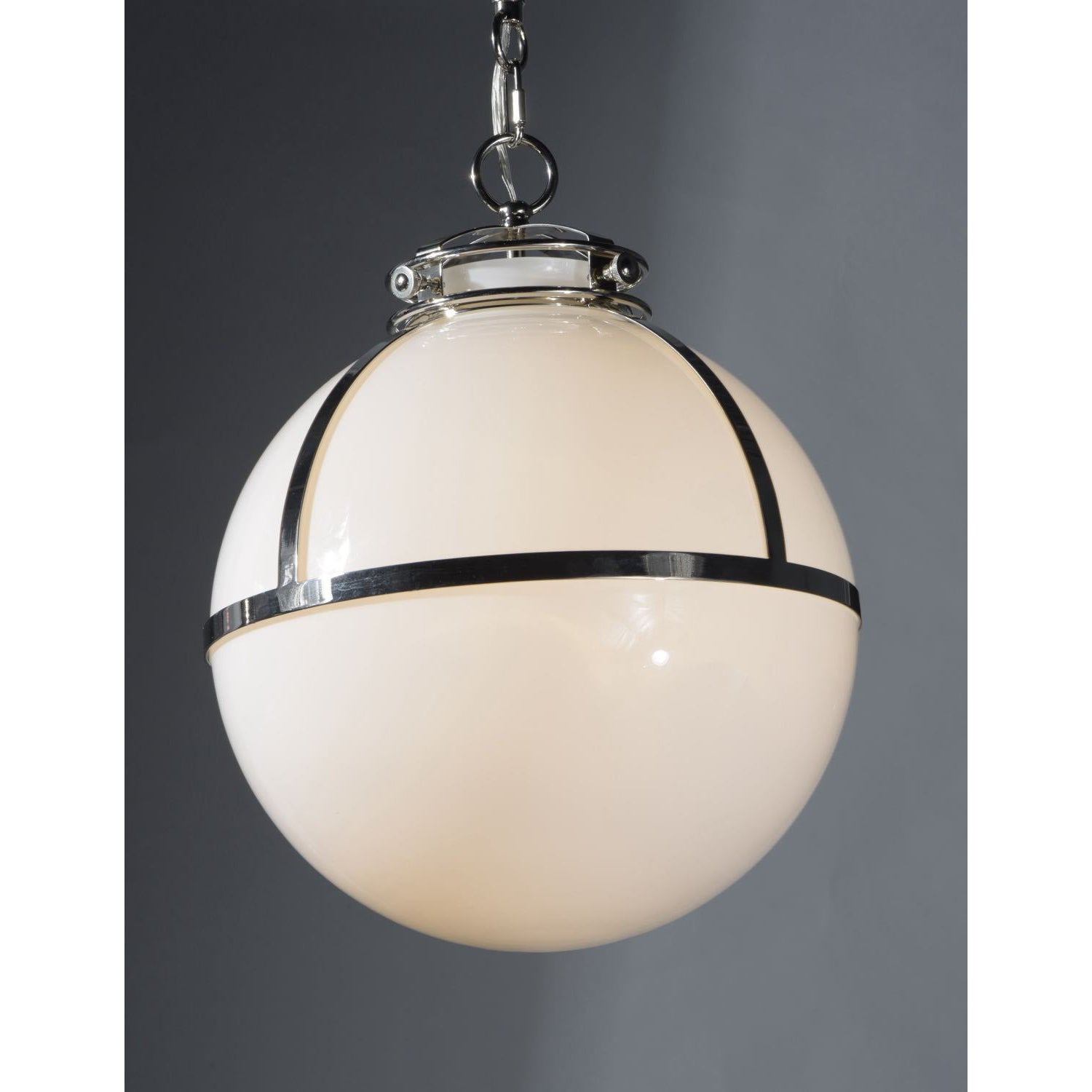 Retro Pendant Polished Nickel | White