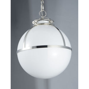 Retro Pendant Polished Nickel | White