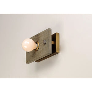 Plank Sconce Weathered Wood / Antique Brass