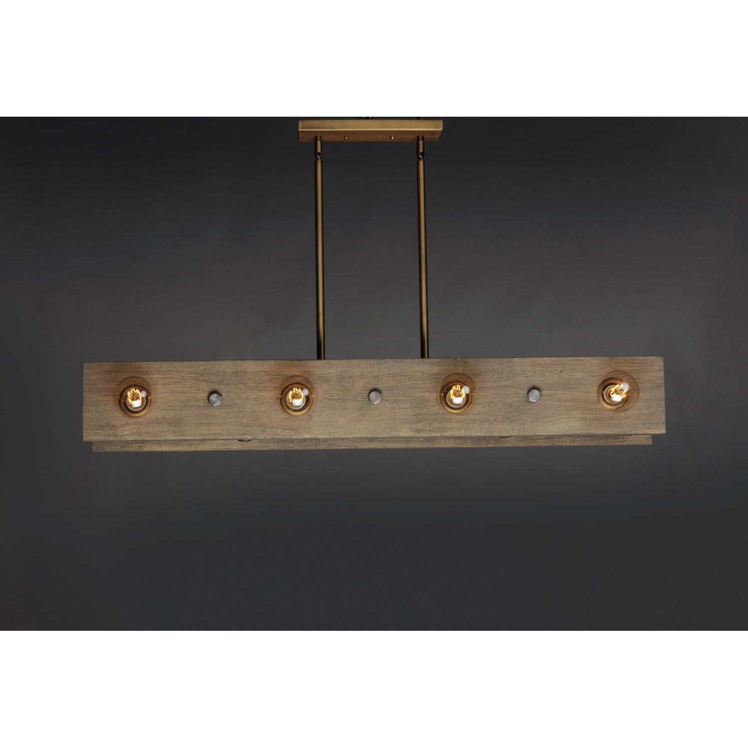 Plank Linear Suspension Weathered Wood / Antique Brass