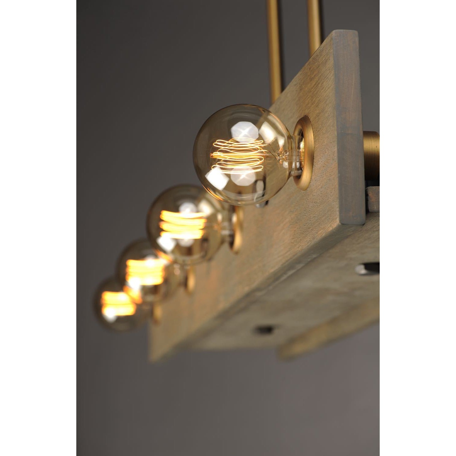 Plank Linear Suspension Weathered Wood / Antique Brass