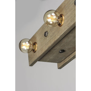Plank Linear Suspension Weathered Wood / Antique Brass