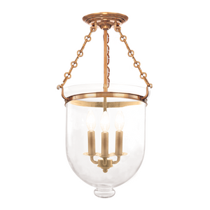 Hampton Semi Flush Mount Aged Brass - C1