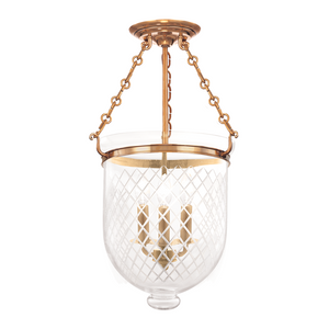 Hampton Semi Flush Mount Aged Brass - C2