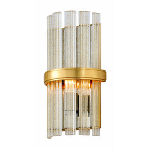 Symphony Sconce Gold Leaf W Polished Stainless