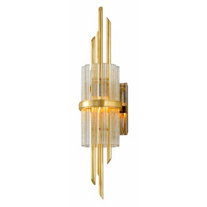 Symphony Sconce Gold Leaf W Polished Stainless