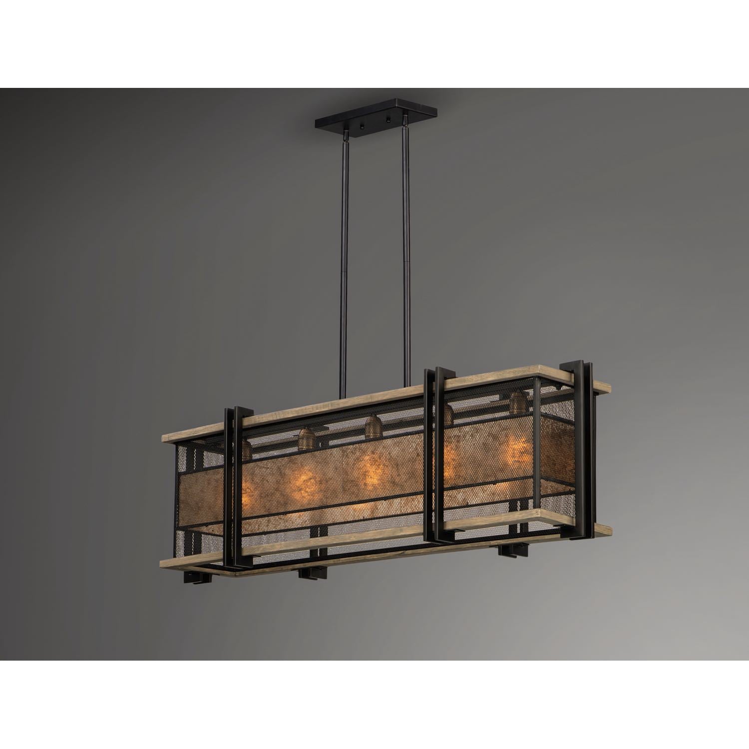 Boundry Linear Suspension Black / Barn Wood / Antique Brass