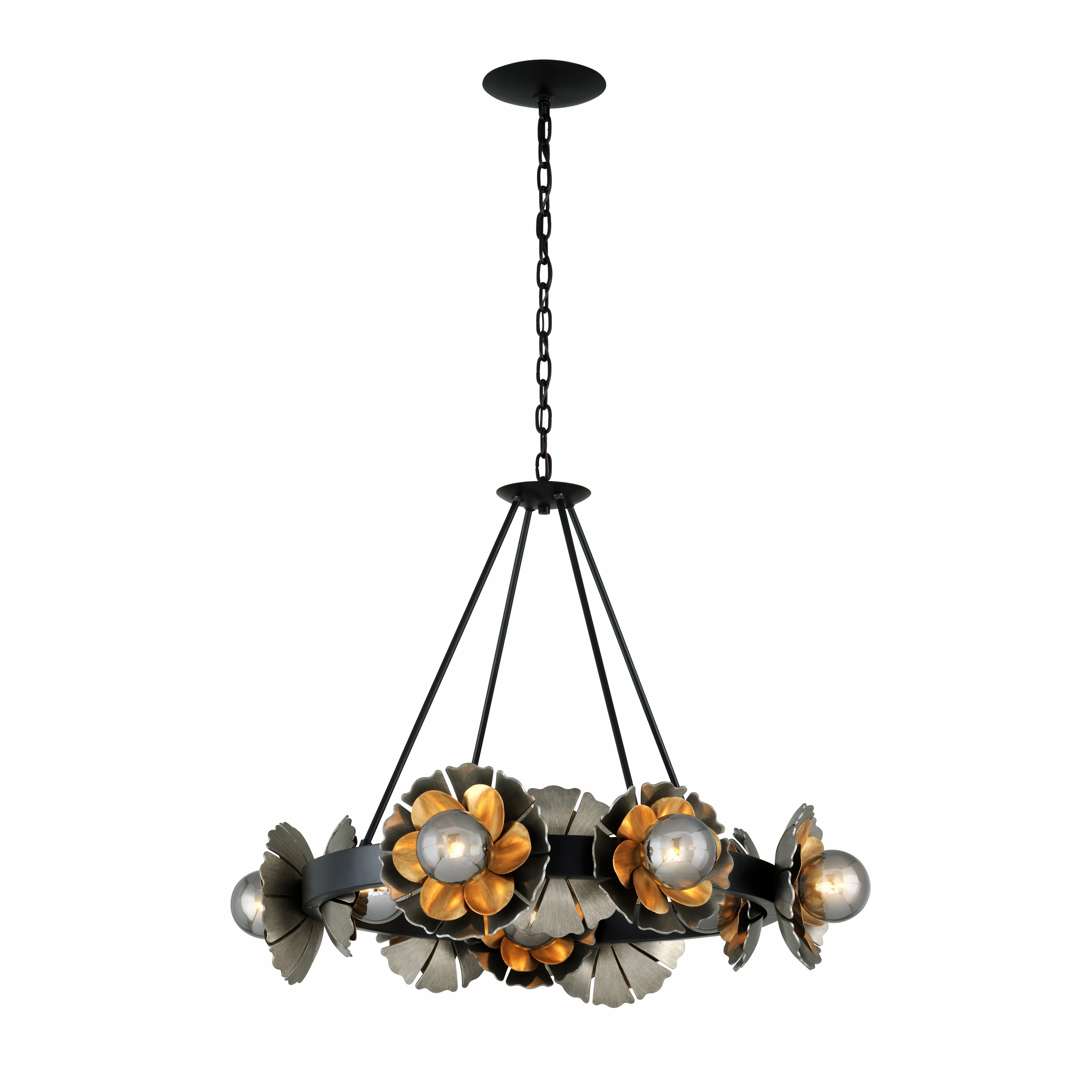 Magic Garden Chandelier Black Graphite Bronze Leaf