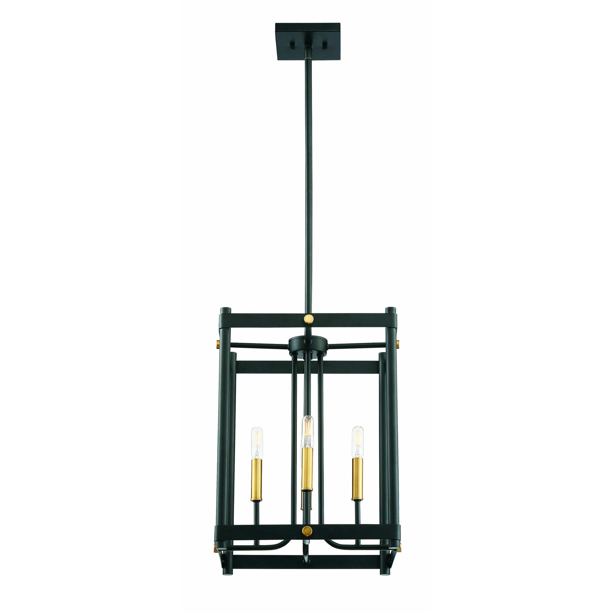 Fowler Pendant Vintage Black with Warm Brass