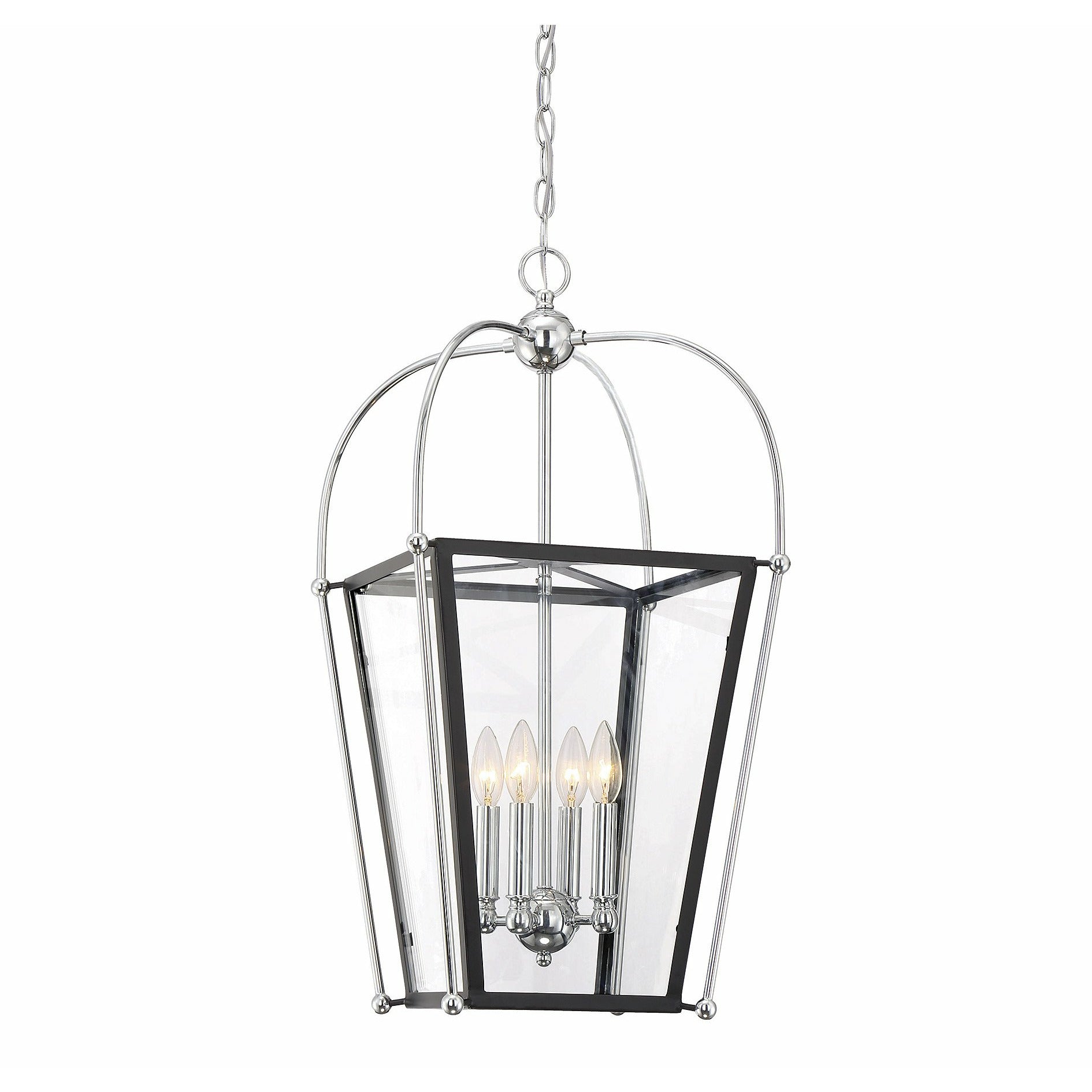 Dunbar Pendant Matte Black w/ Polished Chrome Accents