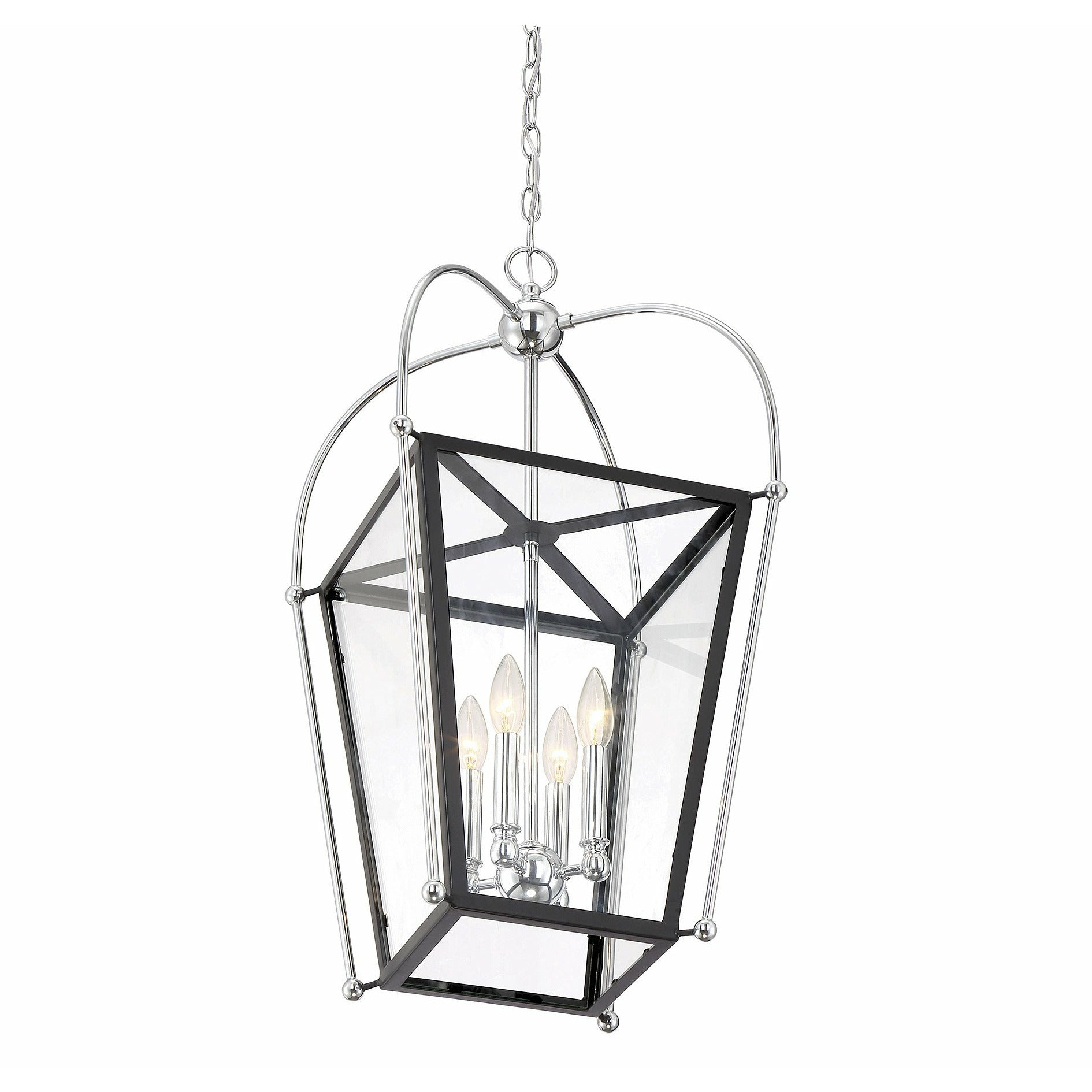 Dunbar Pendant Matte Black w/ Polished Chrome Accents