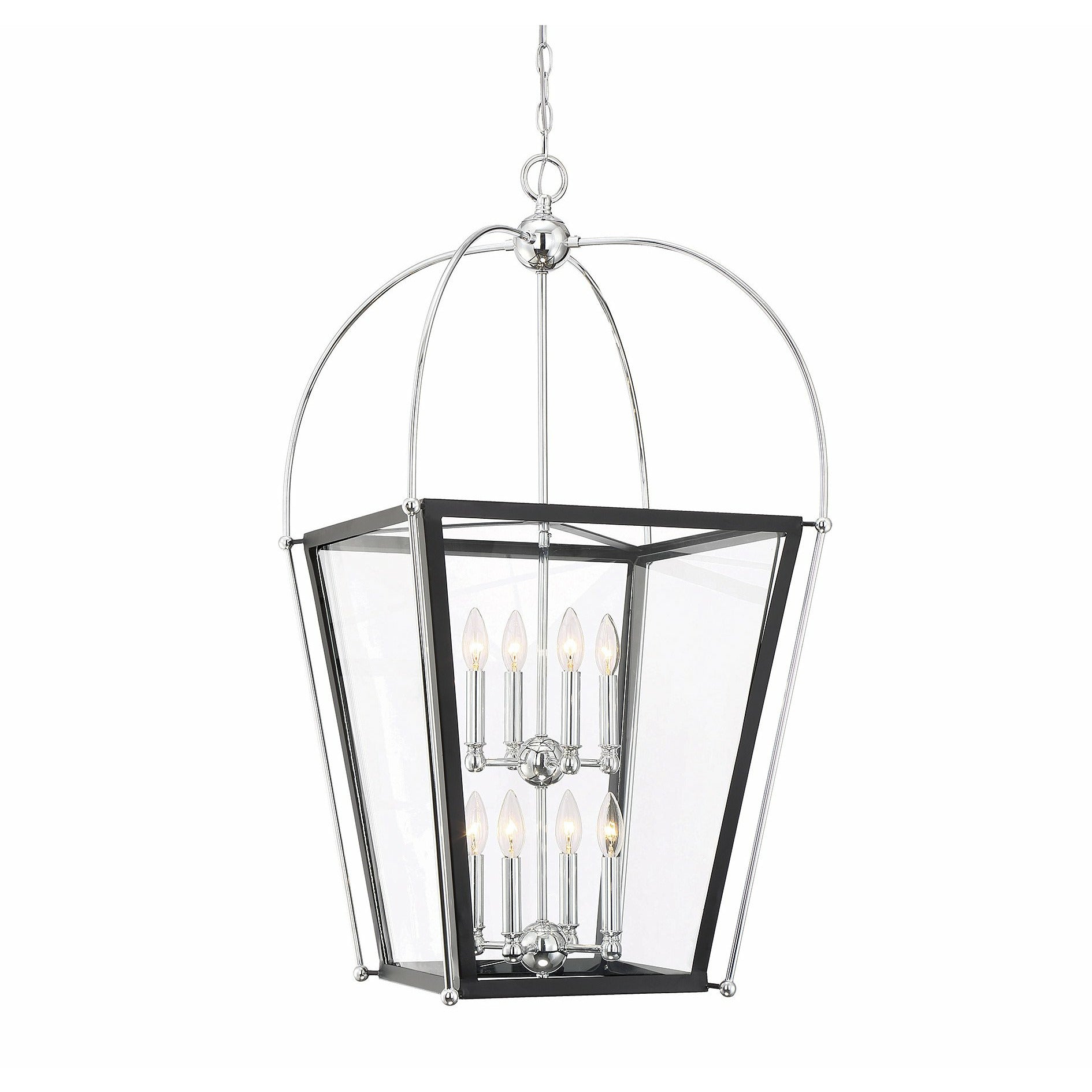 Dunbar Pendant Matte Black w/ Polished Chrome Accents