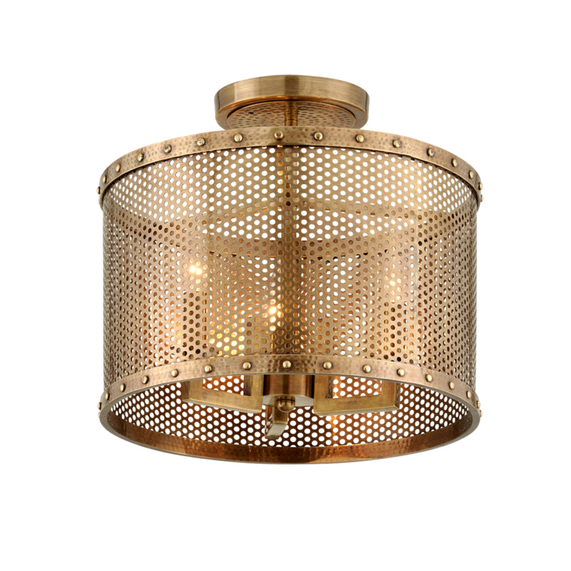 Rotunda Semi Flush Mount Old World Brass