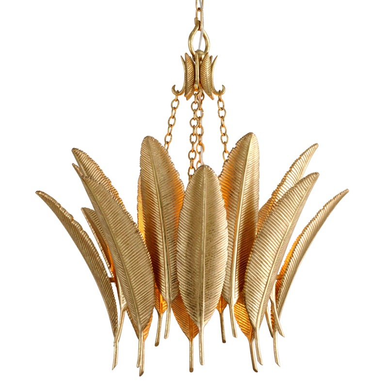 Featherette Chandelier Mystic Gold Leaf