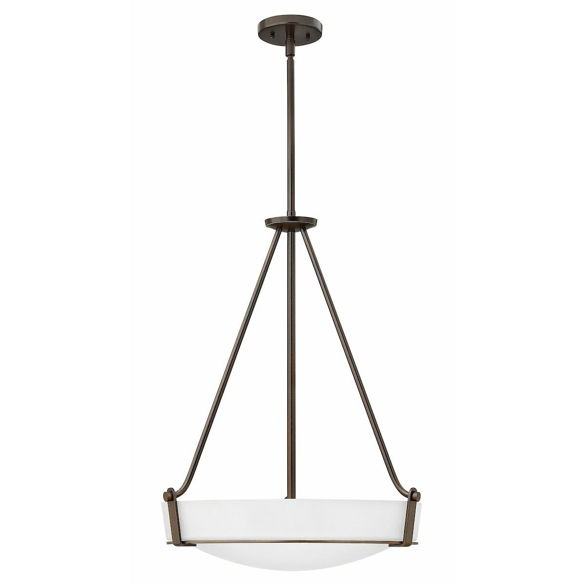 Hathaway Pendant Olde Bronze with Etched White glass-LED