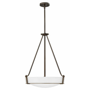 Hathaway Pendant Olde Bronze with Etched White glass