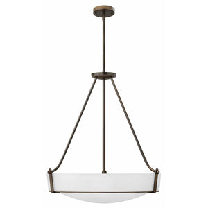 Hathaway Pendant Olde Bronze with Etched White glass-LED