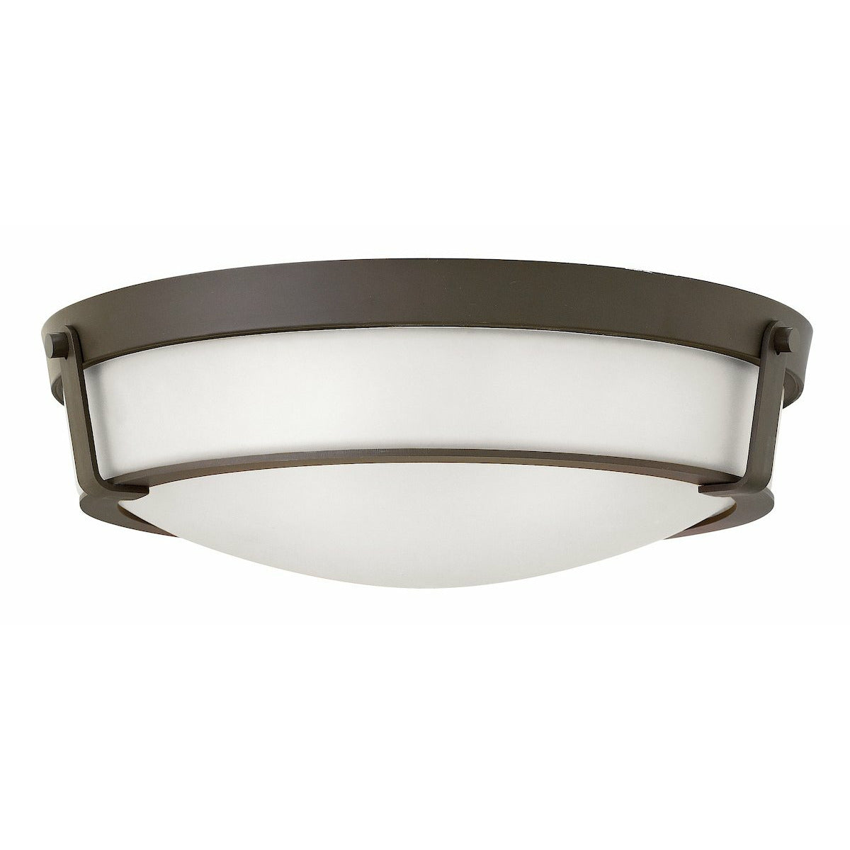 Hathaway Flush Mount Olde Bronze with Etched White glass-LED