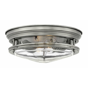 Hadley Flush Mount Antique Nickel with Clear glass