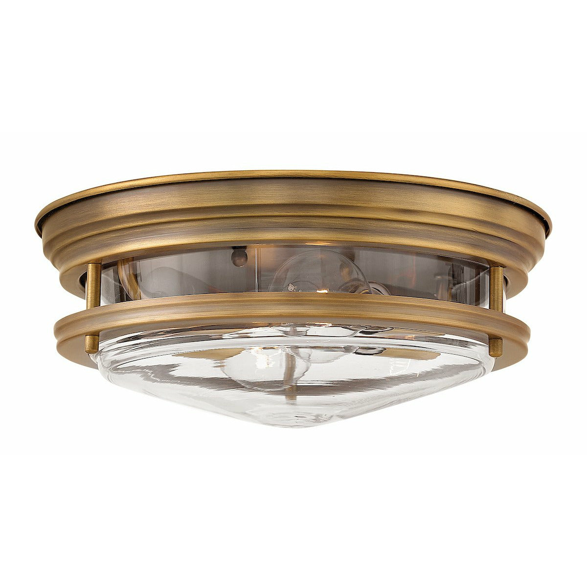 Hadley Flush Mount Brushed Bronze with Clear glass