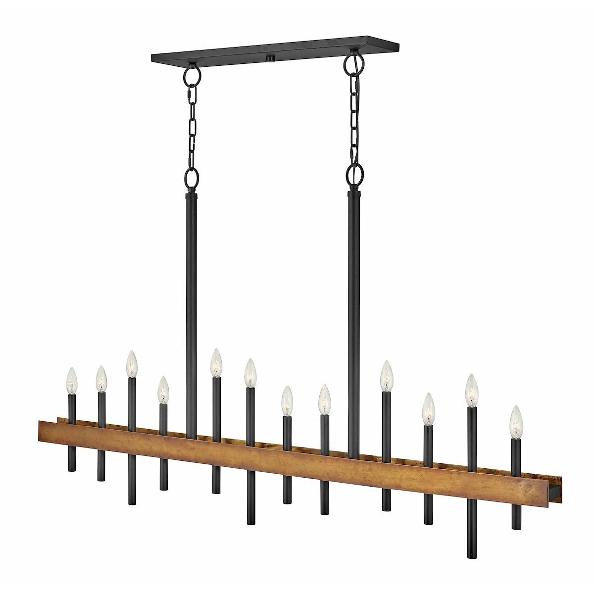 Wells Linear Suspension Weathered Brass