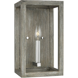 Moffet Street Sconce Washed Pine / Chrome