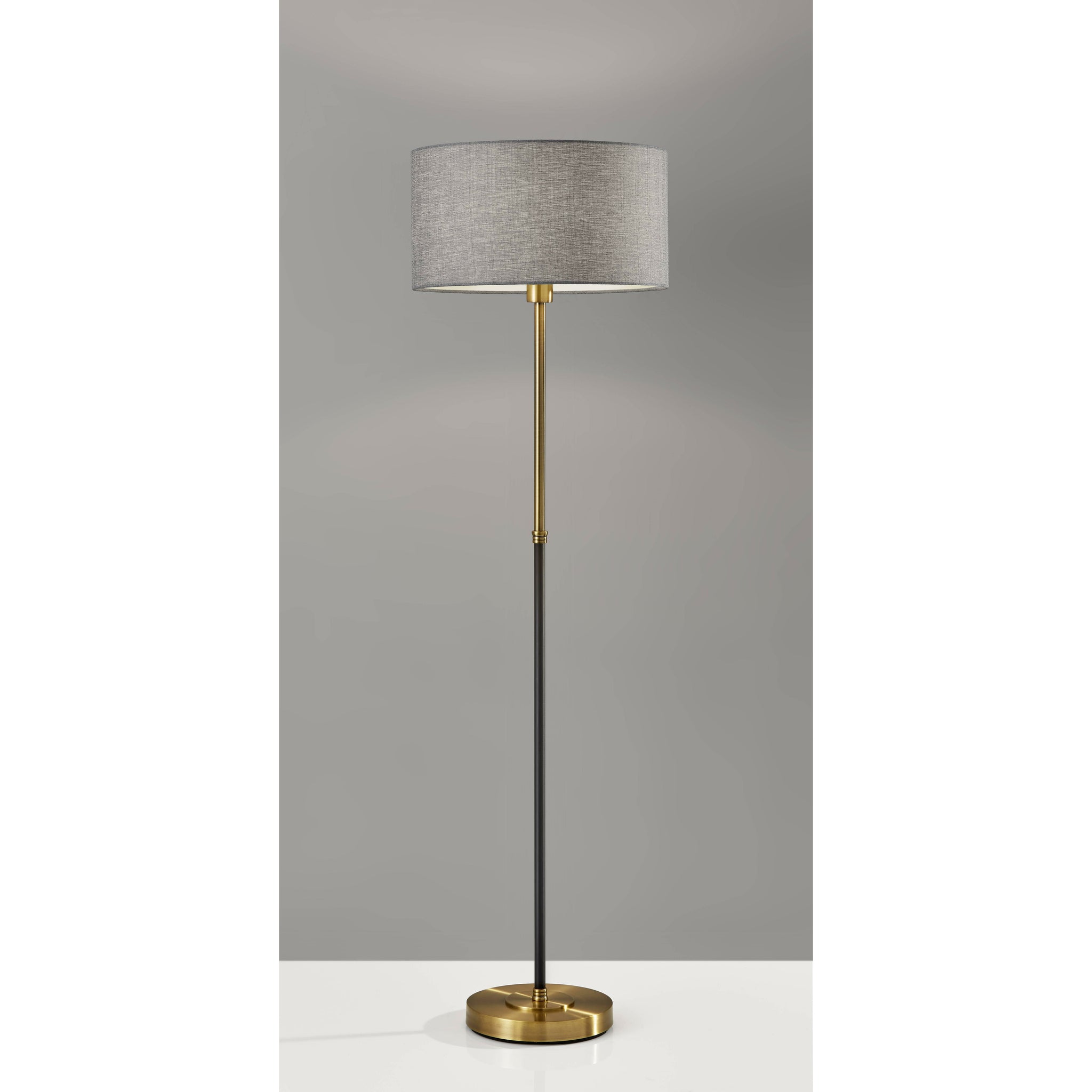 Bergen Collection Floor Lamp Black & Antique Brass