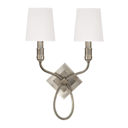 Westbury 2 Light Wall Sconce White Shade