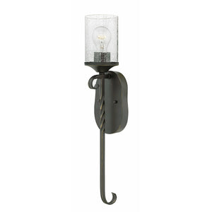 Casa Sconce Olde Black with Clear Seedy glass