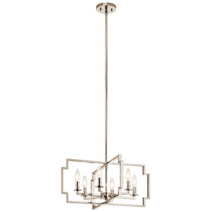 Downtown Deco Chandelier Polished Nickel