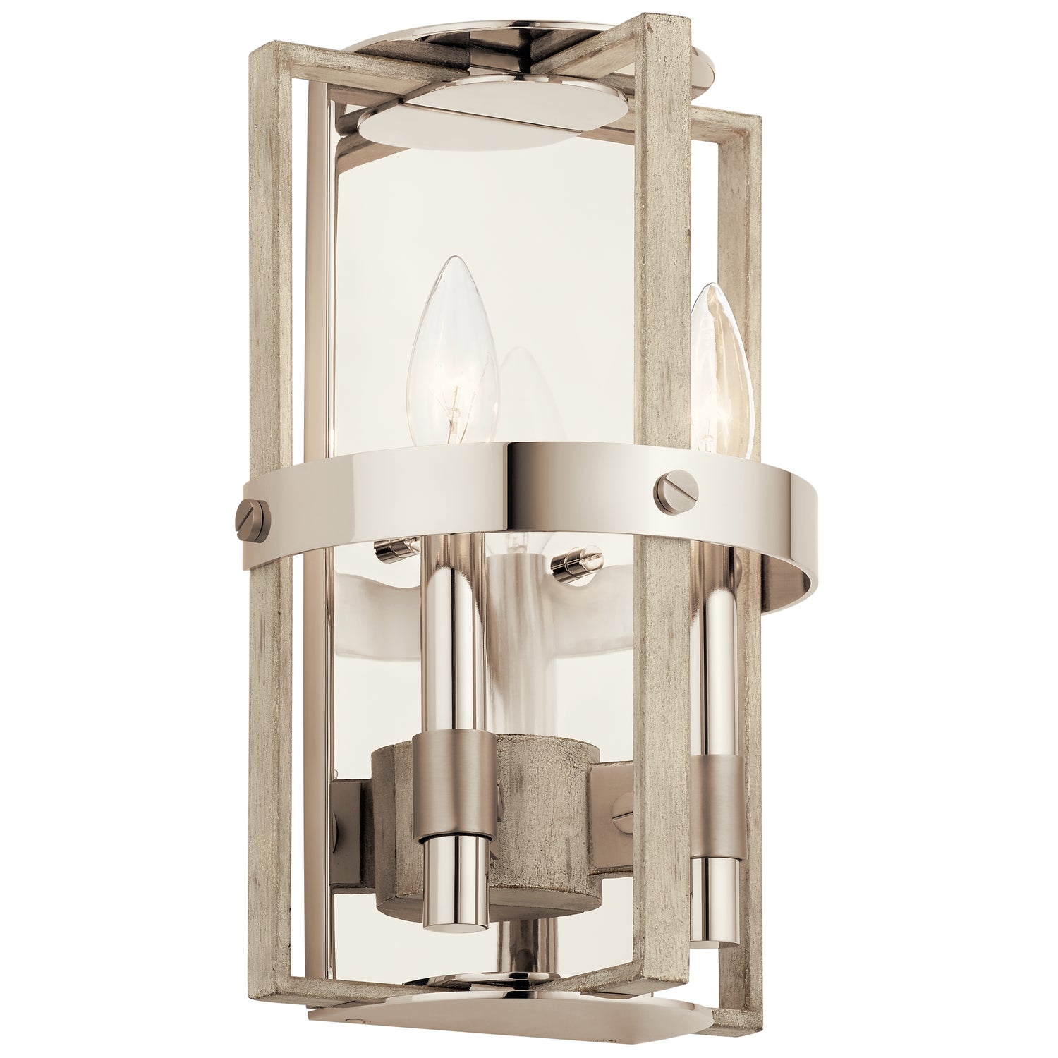 Peyton Sconce White Washed Wood