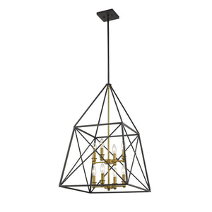 Trestle Pendant Matte Black + Olde Brass