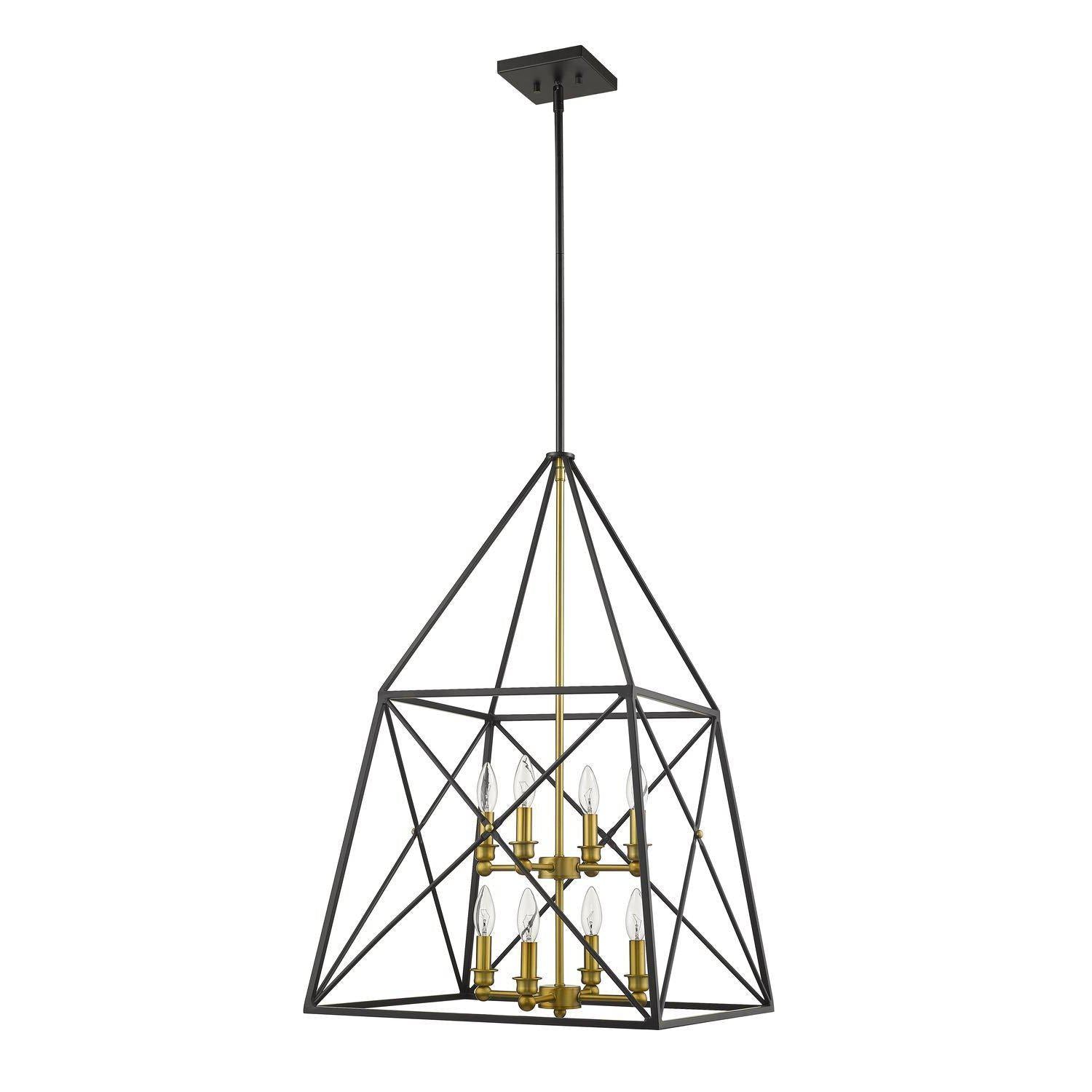 Trestle Pendant Matte Black + Olde Brass