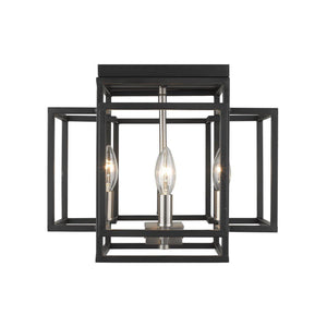 Titania Flush Mount Black + Brushed Nickel