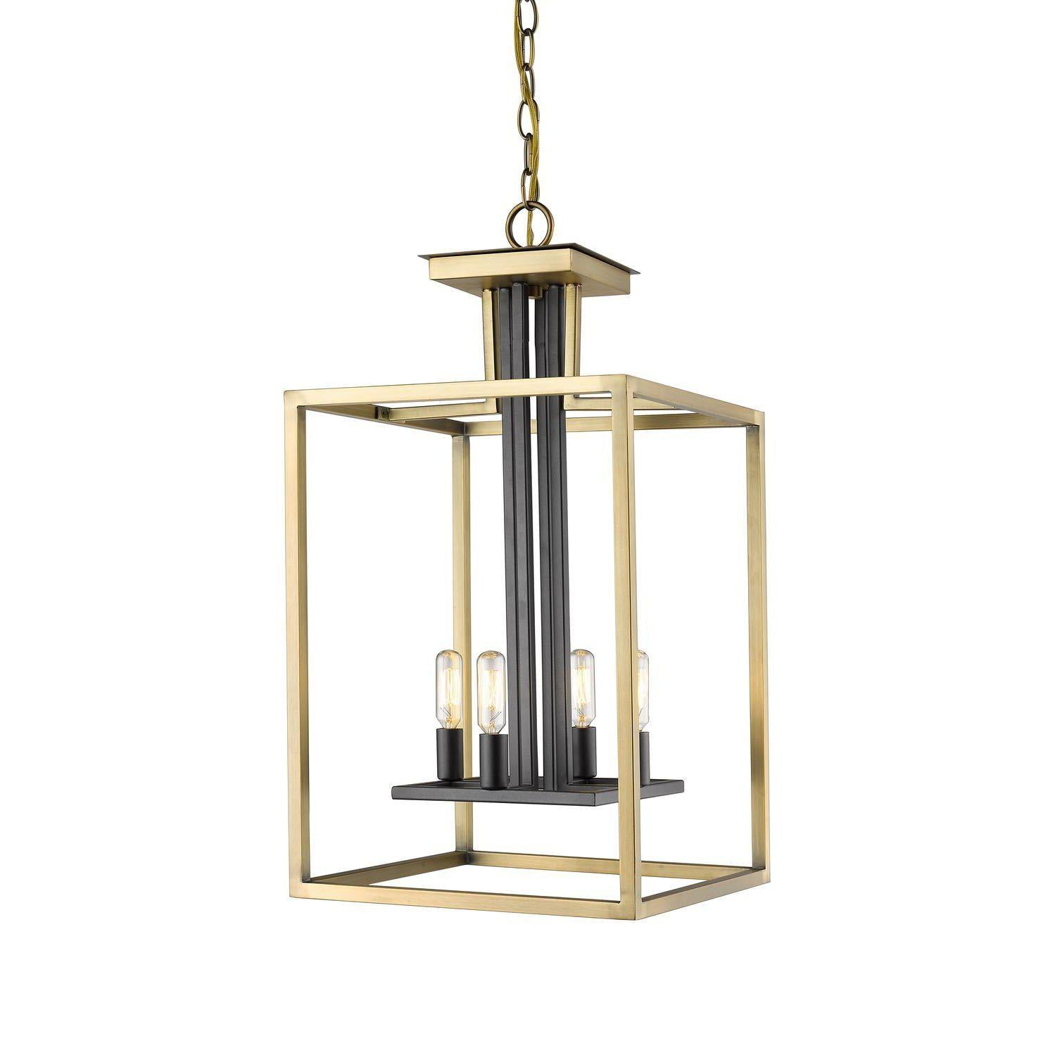 Quadra Chandelier Olde Brass + Bronze