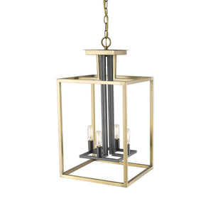 Quadra Chandelier Olde Brass + Bronze