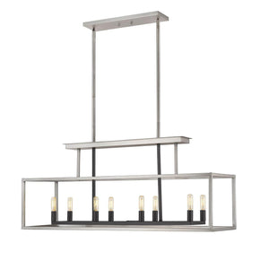 Quadra Linear Suspension Brushed Nickel + Black