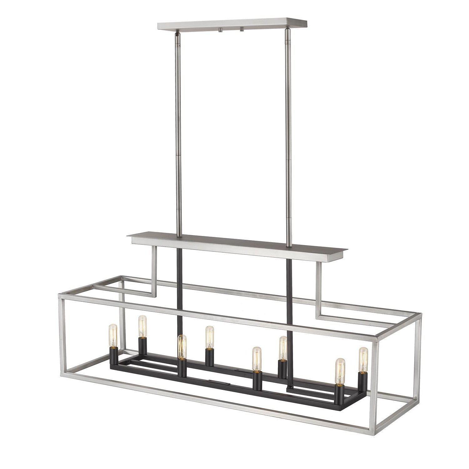 Quadra Linear Suspension Brushed Nickel + Black